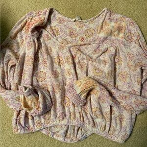 Billabong linen-like block printed crop top